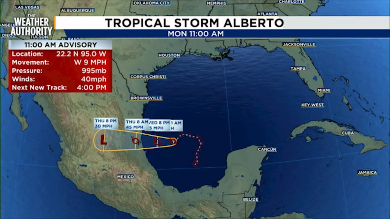 Tropical Storm Alberto forms in southwest Gulf, 1st named storm of the hurricane season