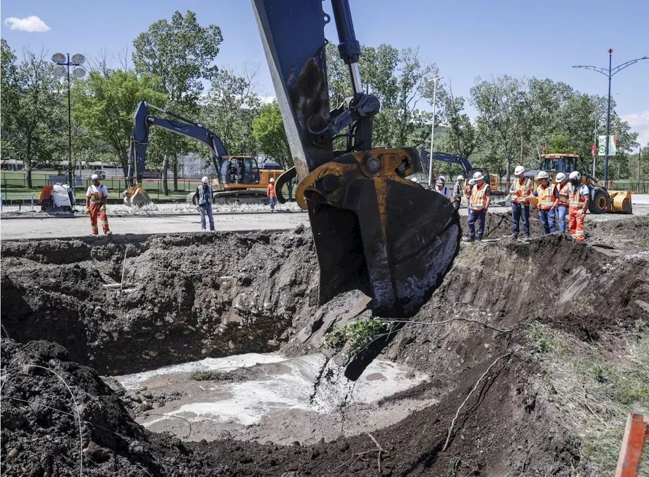 Calgary marks two weeks of water restrictions; pipe pieces arrive from San Diego