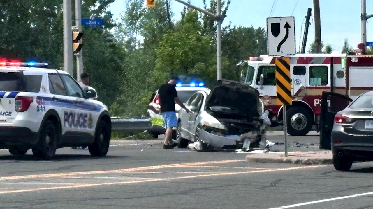 Two injured following serious two-vehicle crash on Bank Street