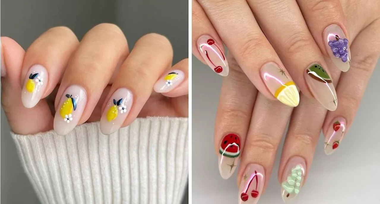 Lindos diseños de uñas con frutas para el verano