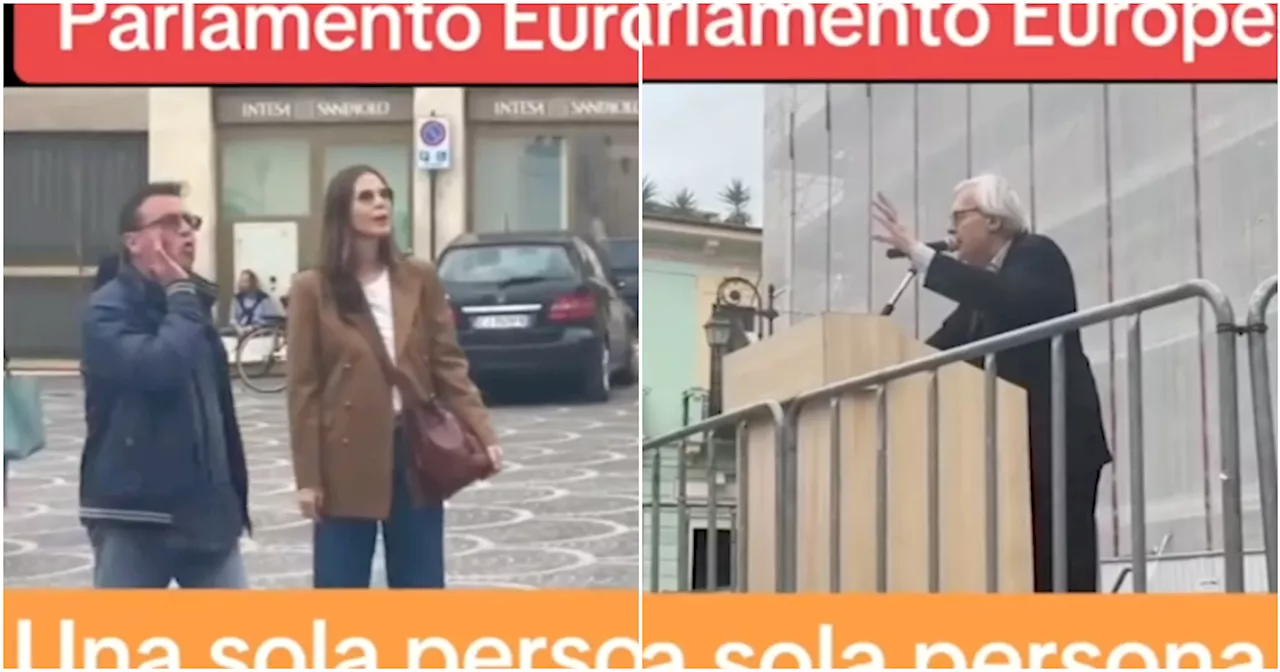 Sgarbi è a Sulmona per un comizio ma la piazza è deserta. E l’ex sottosegretario litiga con una…