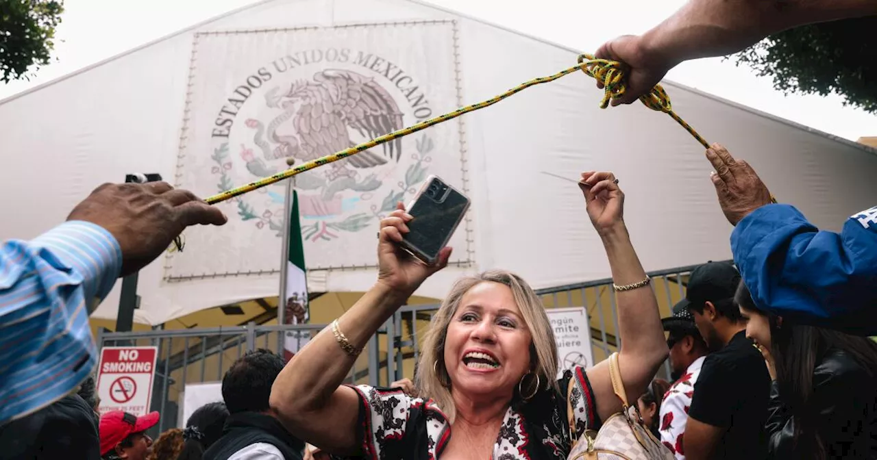 Hundreds of voters cast ballots at Mexican Consulate in Los Angeles in historic presidential election