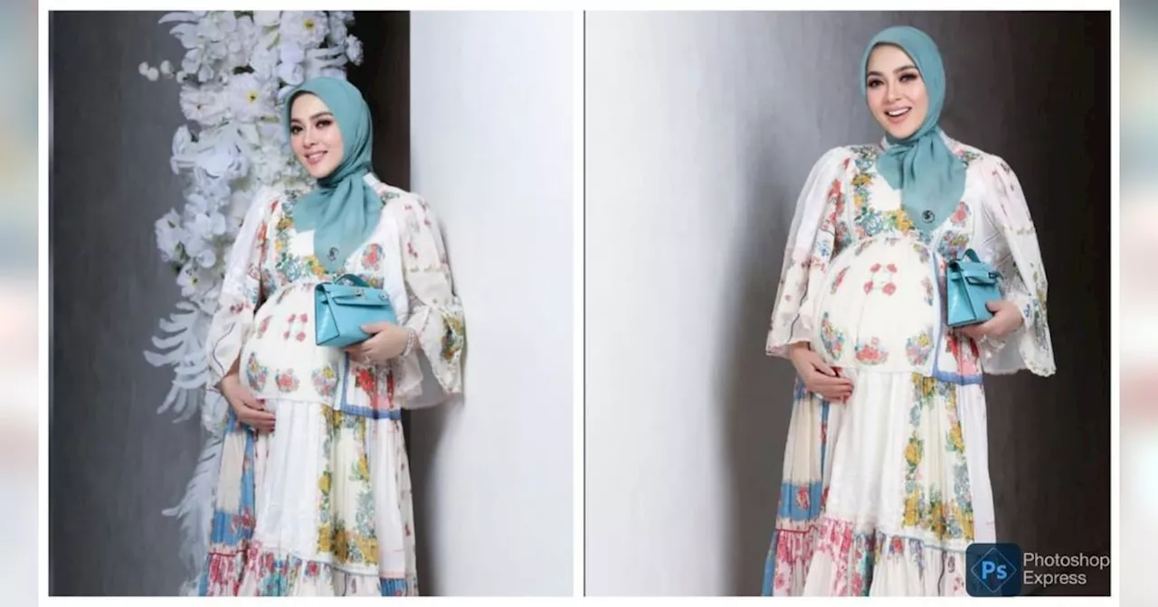 Potret Terbaru Syahrini Pamer Baby Bump, Cantik Kenakan Dress Bunga-Bunga