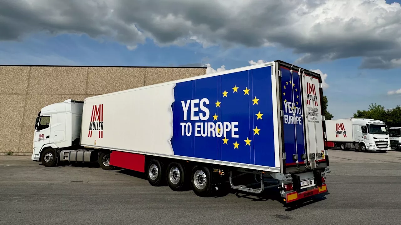 Wiener Neudorfer Müller Transporte zeigt Flagge für Europa