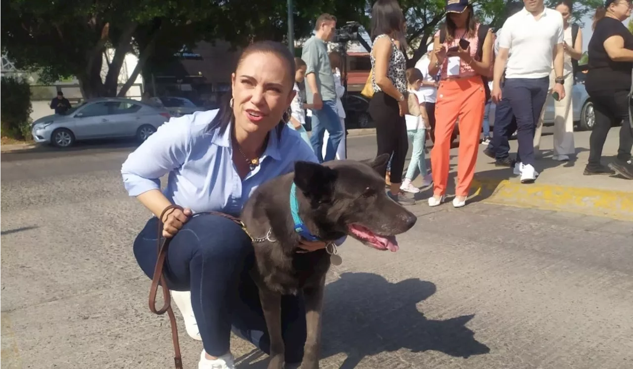 Ale Gutiérrez, candidata del PAN en León, fue a votar en compañía de su perro Lucho