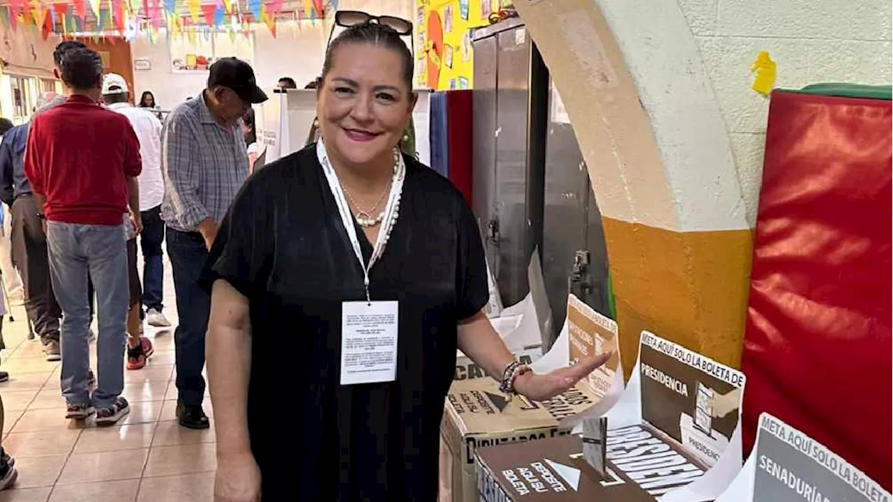 Ciudadanos reclaman a Guadalupe Taddei, presidenta del INE, por saltarse la fila al votar