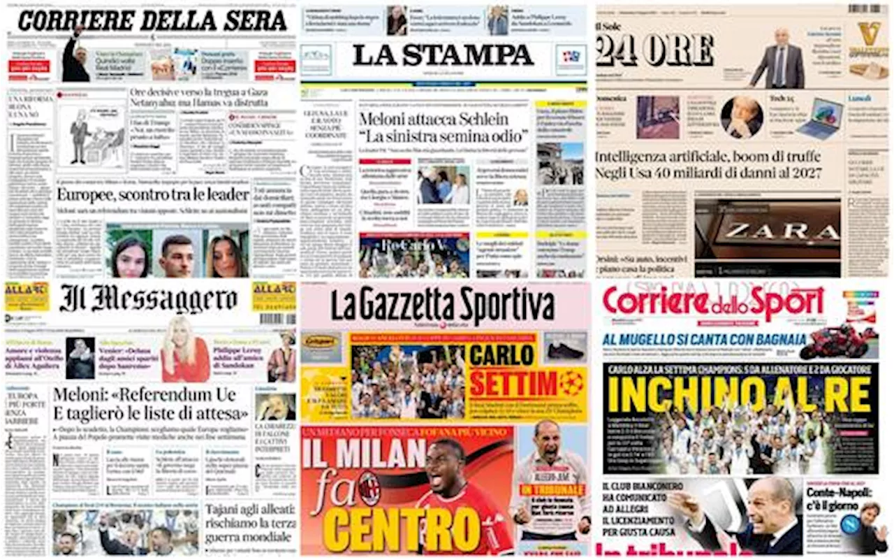 Le prime pagine dei quotidiani di oggi 2 giugno: la rassegna stampa di Sky TG24