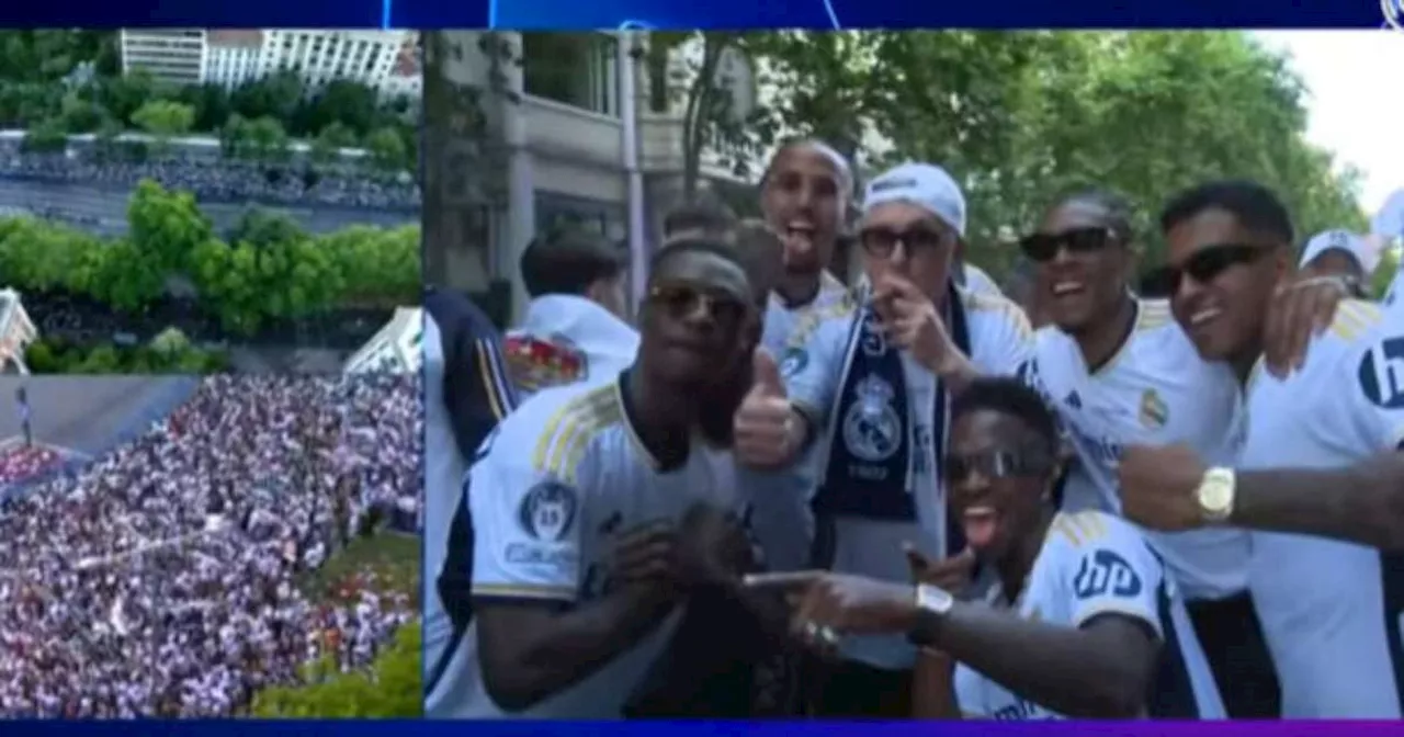 Craques do Real Madrid festejam título da Champions com multidão de torcedores