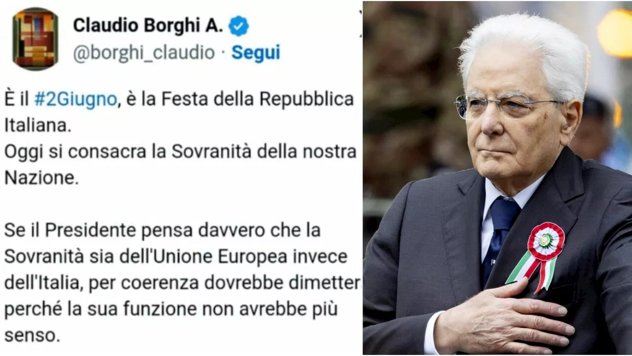 La Lega chiede le dimissioni di Mattarella nel giorno della Repubblica: bufera sul post di Borghi