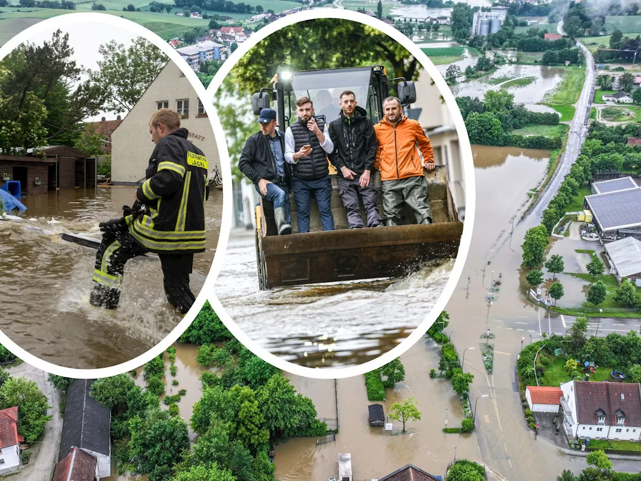 Hochwasser in Süddeutschland: Feuerwehrmann tot, zwei Vermisste