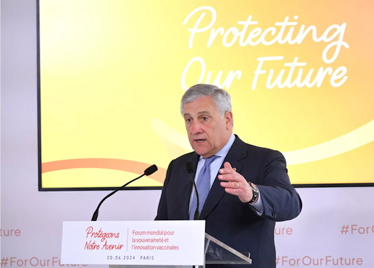 Tajani a Forum mondiale vaccini,da Italia 150 mln per Africa