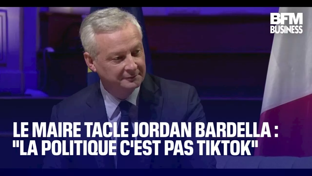 Bruno Le Maire tacle Jordan Bardella : 'la politique c'est pas Tiktok'