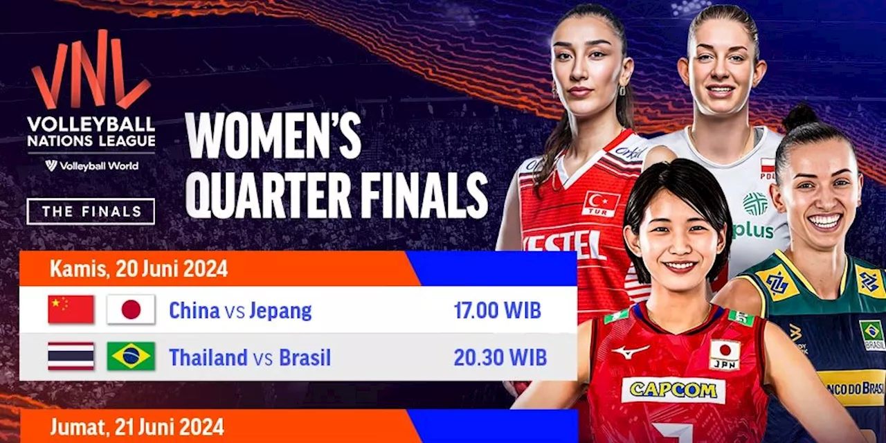 Jadwal Siaran Langsung Women's VNL 2024 di Vidio Babak 8 Besar Pekan Ini, 20-21 Juni 2024