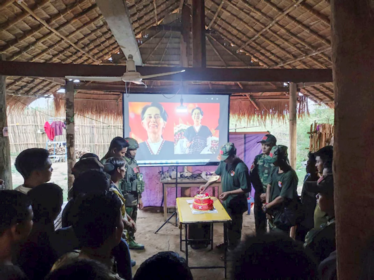 Supporters of Myanmar leader Suu Kyi mark her 79th birthday with flower-themed protest