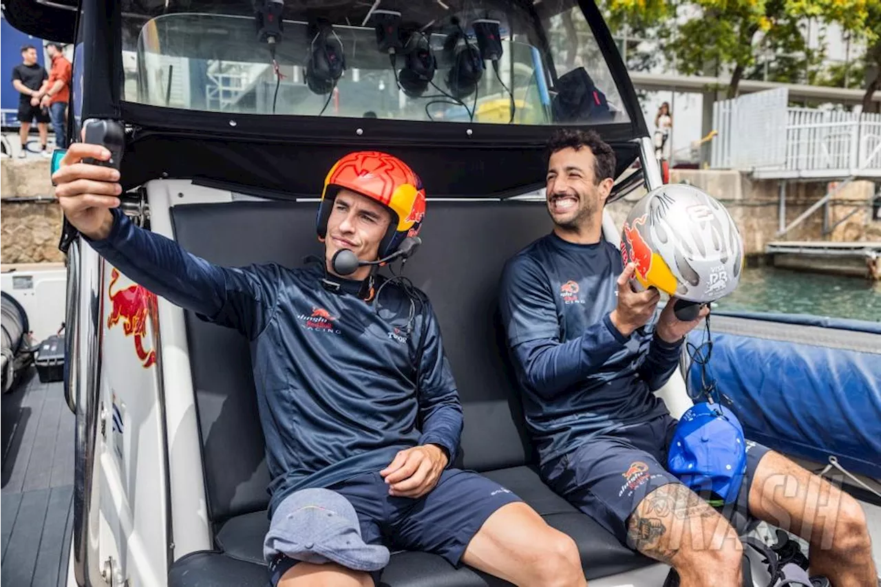 Daniel Ricciardo beats Marc Marquez in Red Bull boat race