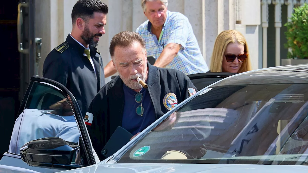 Schwarzenegger in Wien! Mit Zigarre zum Klima-Kongress