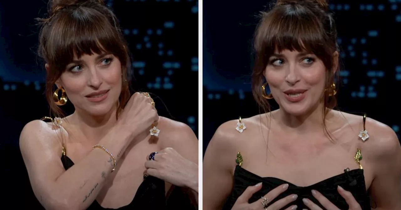 Dakota Johnson Soldiers On After Talk Show Wardrobe Malfunction In The Most Dakota Johnson Way Possible