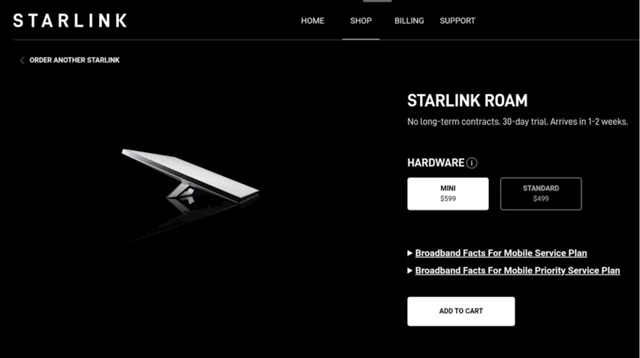 SpaceX Officially Launches Starlink Mini Satellite Dish With Mini Roam Service