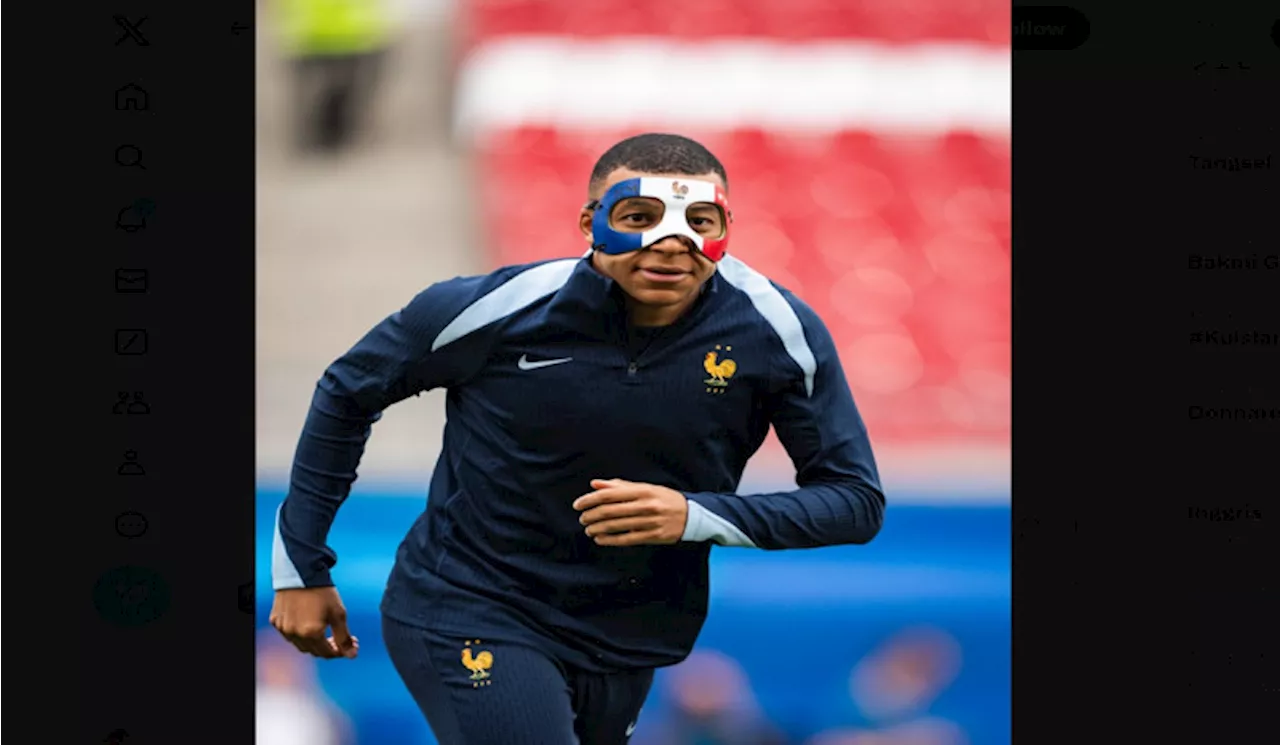 Ini Penampakan Kylian Mbappe dengan Topeng Menjelang Laga Euro 2024 Melawan Belanda