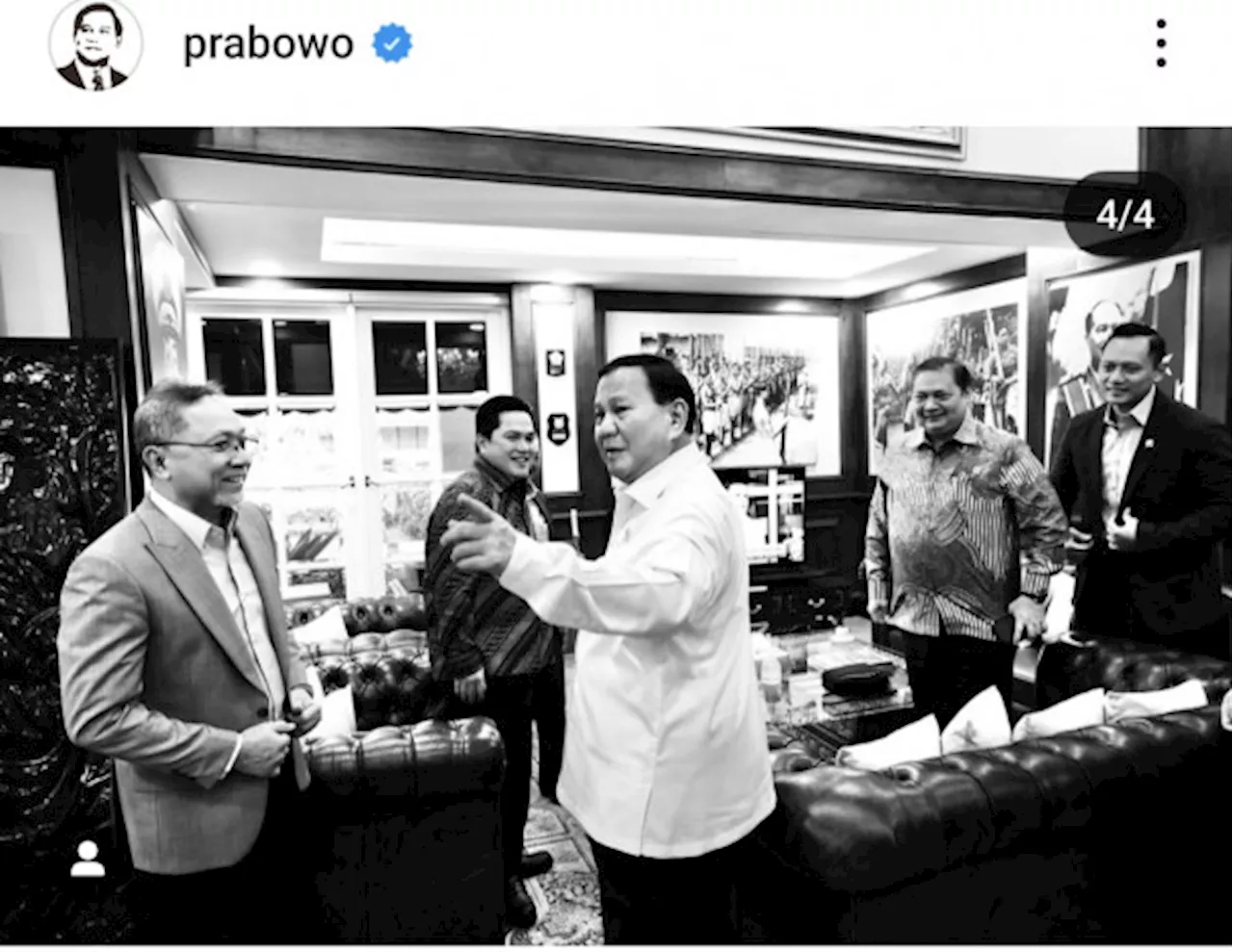 Prabowo Unggah Fotonya Bersama Erick Thohir