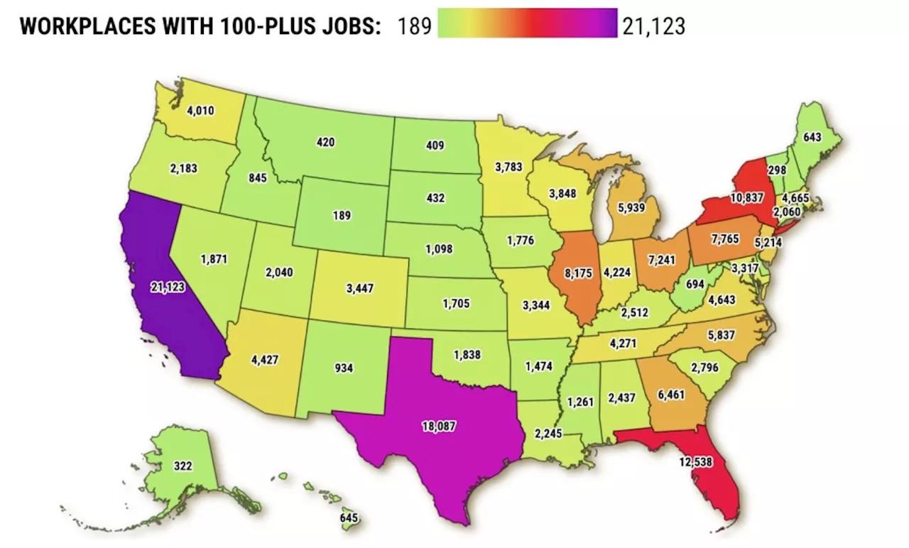 California lost 222 big employers in 4 years, 3rd-most in the US