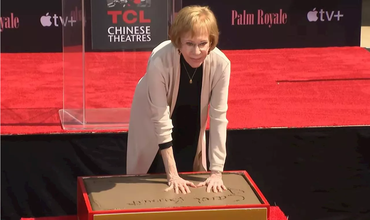 Hollywood legend Carol Burnett places her handprints in cement at TCL Chinese Theatre