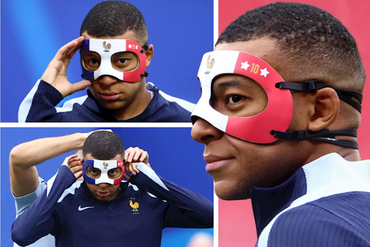 Kylian Mbappé traint met masker: Franse bondscoach hoopvol dat sterspeler ondanks neusbreuk kan meespelen tege