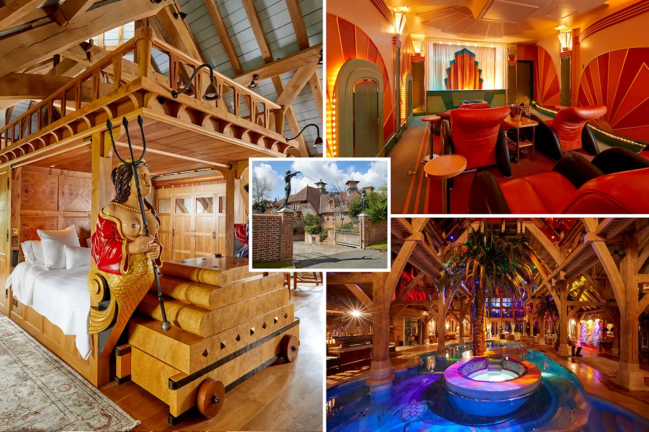 'Treasure Island'-themed party pad in England with a wild-looking indoor pool asks $4.62M