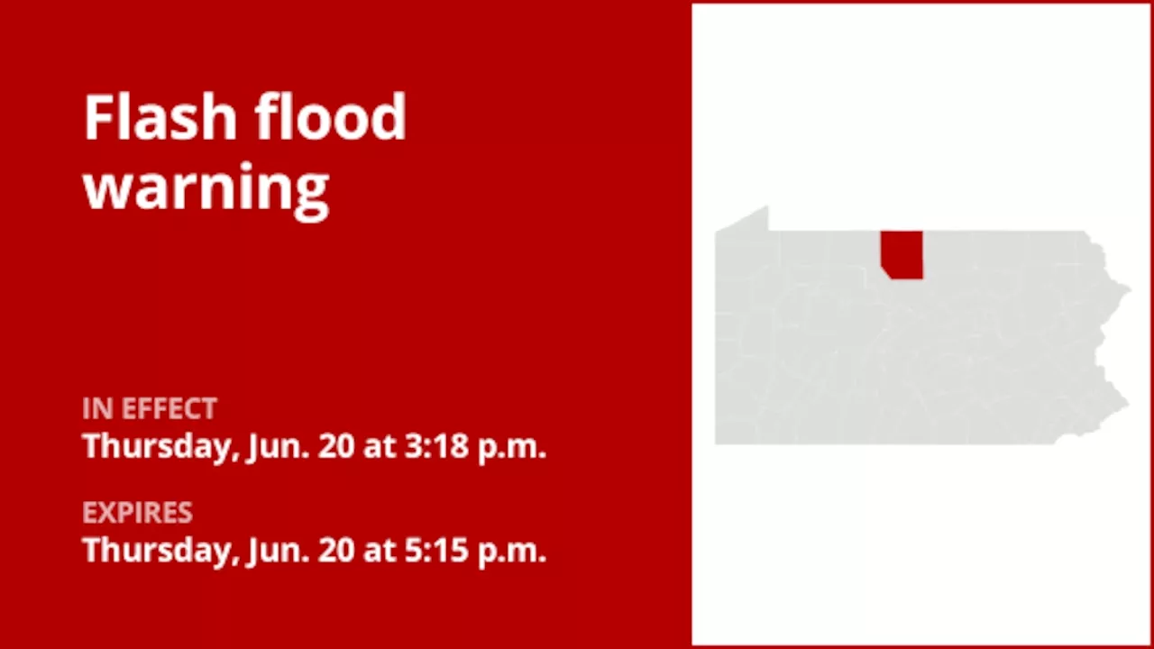 Potter County under a flash flood warning early Thursday evening