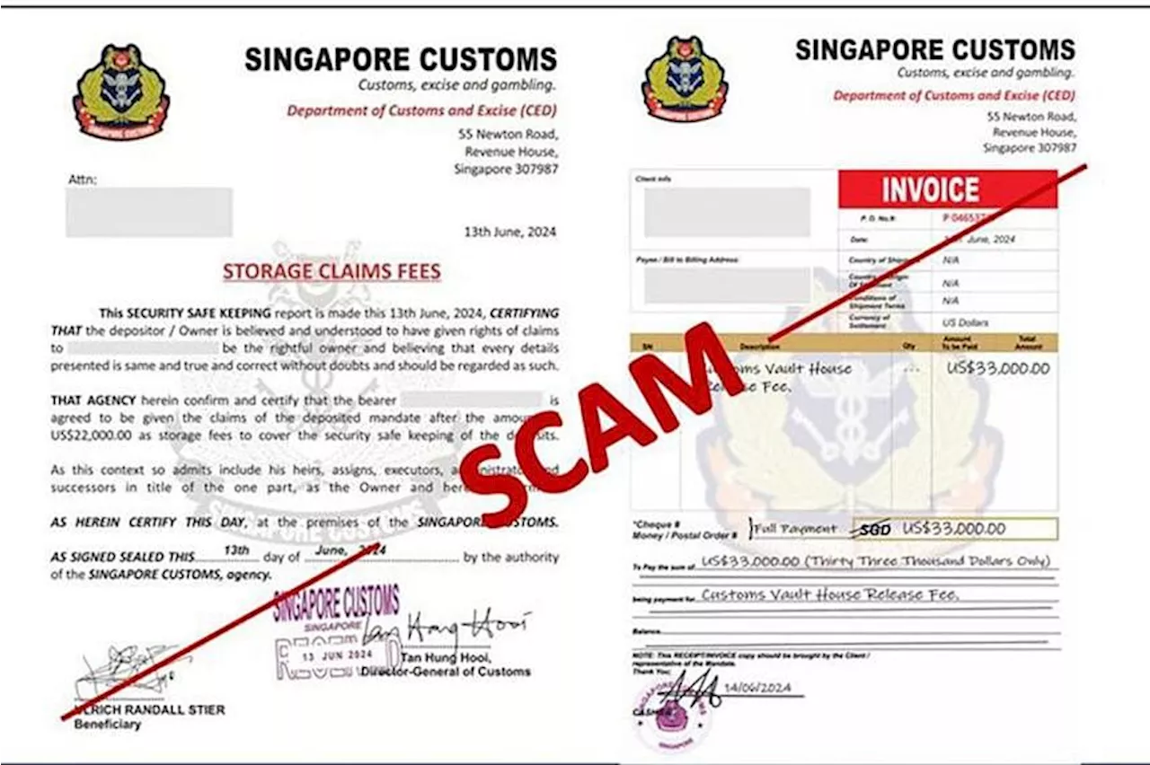 Singapore Customs warns of new impersonation scam