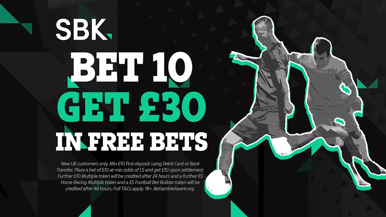 Denmark v England offer: Bet £10 and get £30 in free bets with SBK...