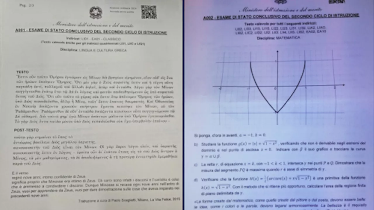 Maturità 2024, seconda prova: Platone per greco e matematica per lo scientifico