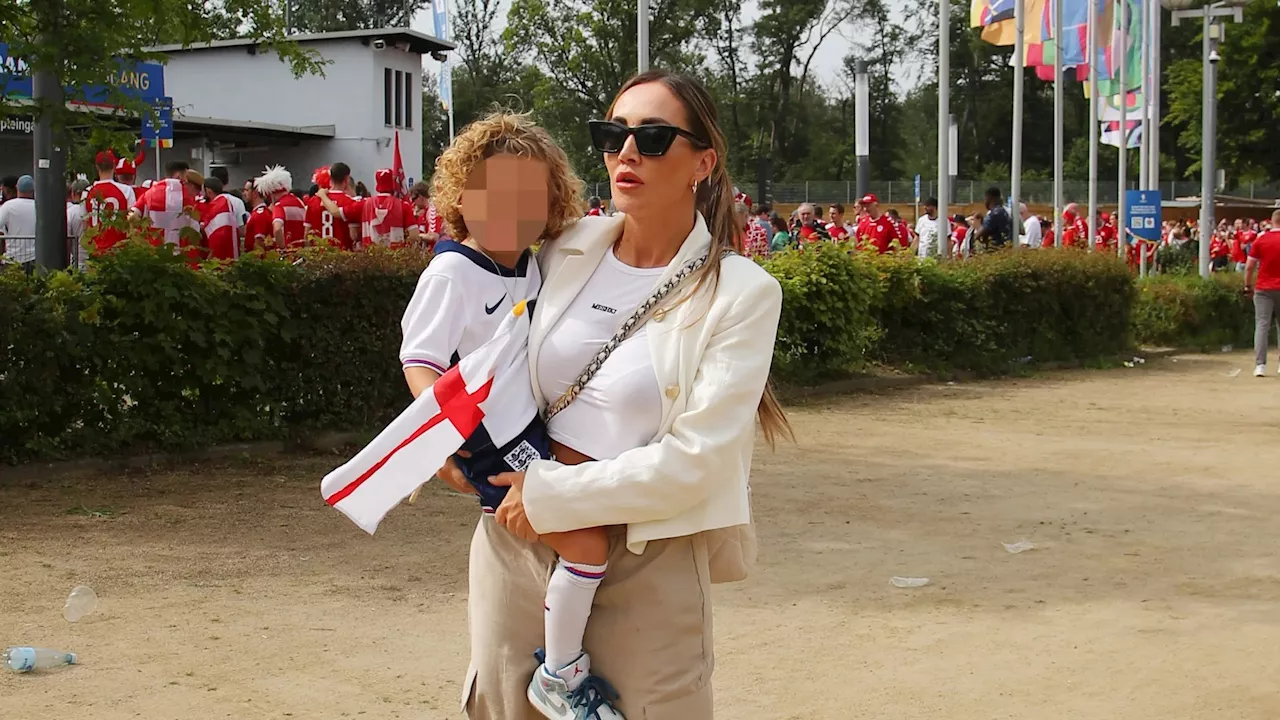 Lauryn Goodman arrives with son Kairo to see dad Kyle Walker play in Euros clash