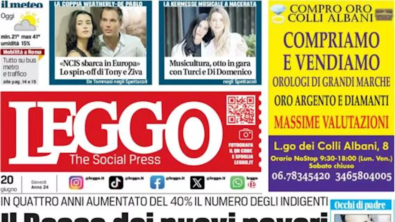 Leggo parla in prima pagina dell'Italia, stasera opposta alla Spagna: 'Senza paura'