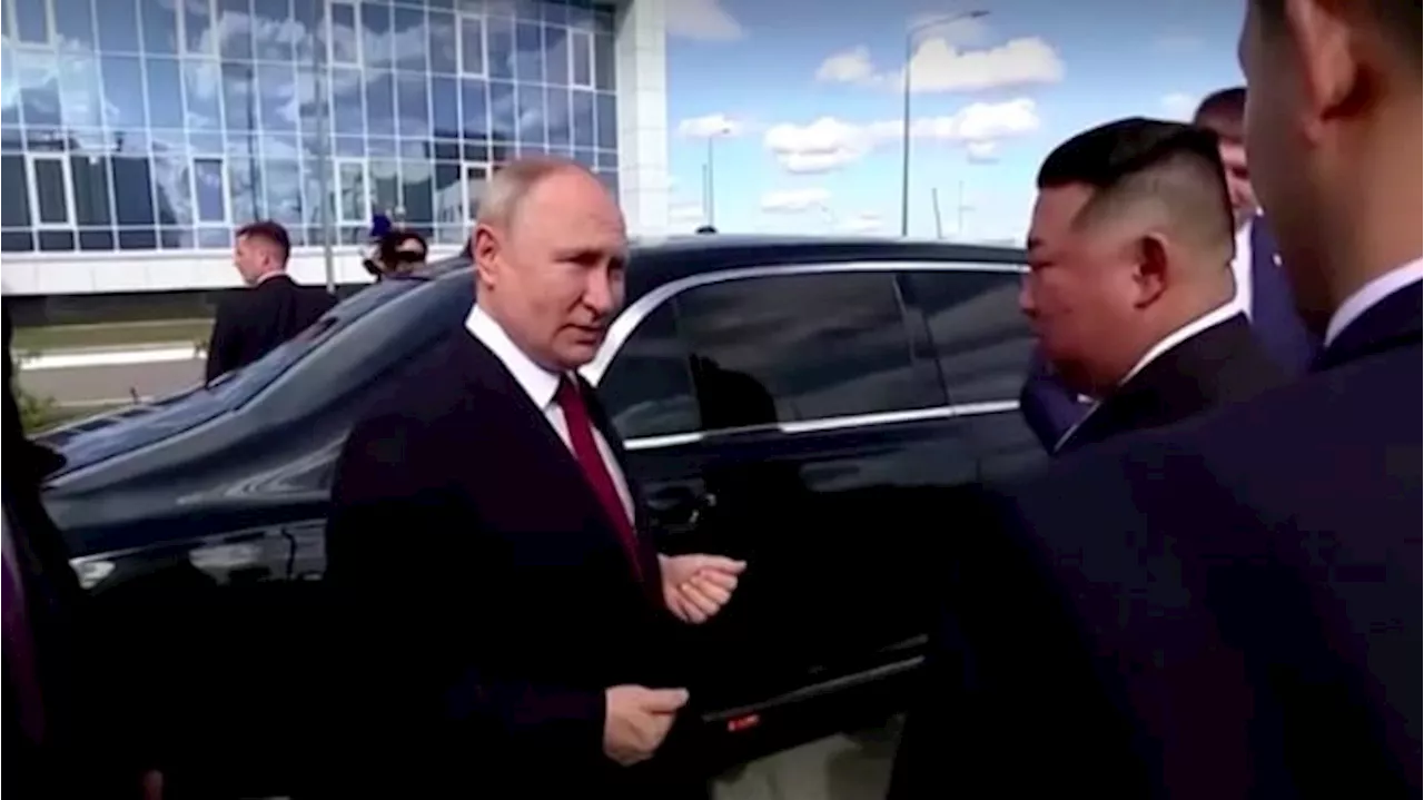 Vladimir Putin Jadi Sopir Kim Jong Un Pakai Mobil Mewah Anti Peluru