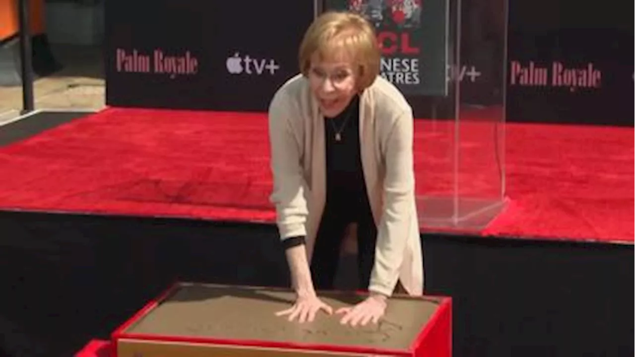 Carol Burnett puts her handprints in cement outside Hollywood's famed TCL Chinese Theatre