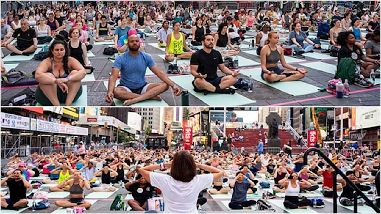 Yoga Day 2024 PHOTOS: भारत से अमेरिका तक उत्साह, सेना के जवानों ने भी किए योग; टाइम्स स्क्वायर पर भी उत्साह