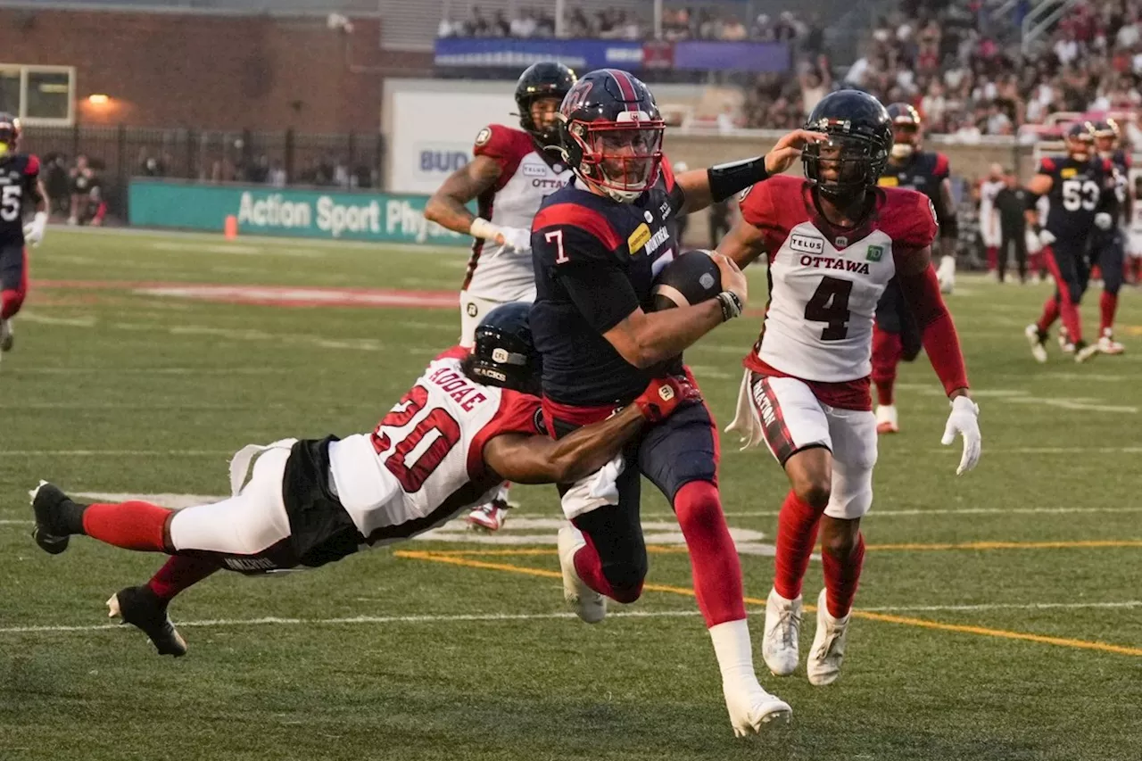 Alouettes crush Redblacks 47-21 after unveiling Grey Cup championship banner