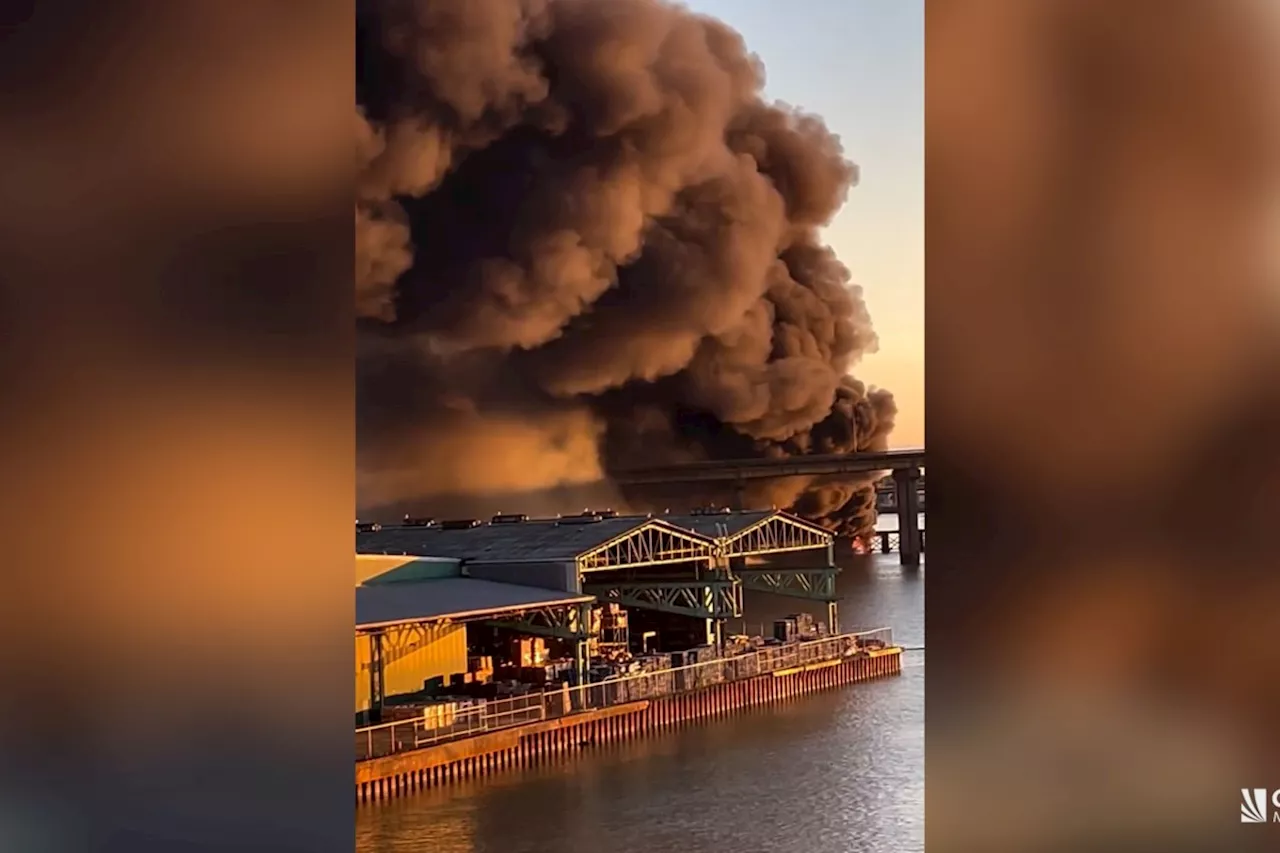 Video: Fire raging on Richmond trestle bridge in Bridgeport area