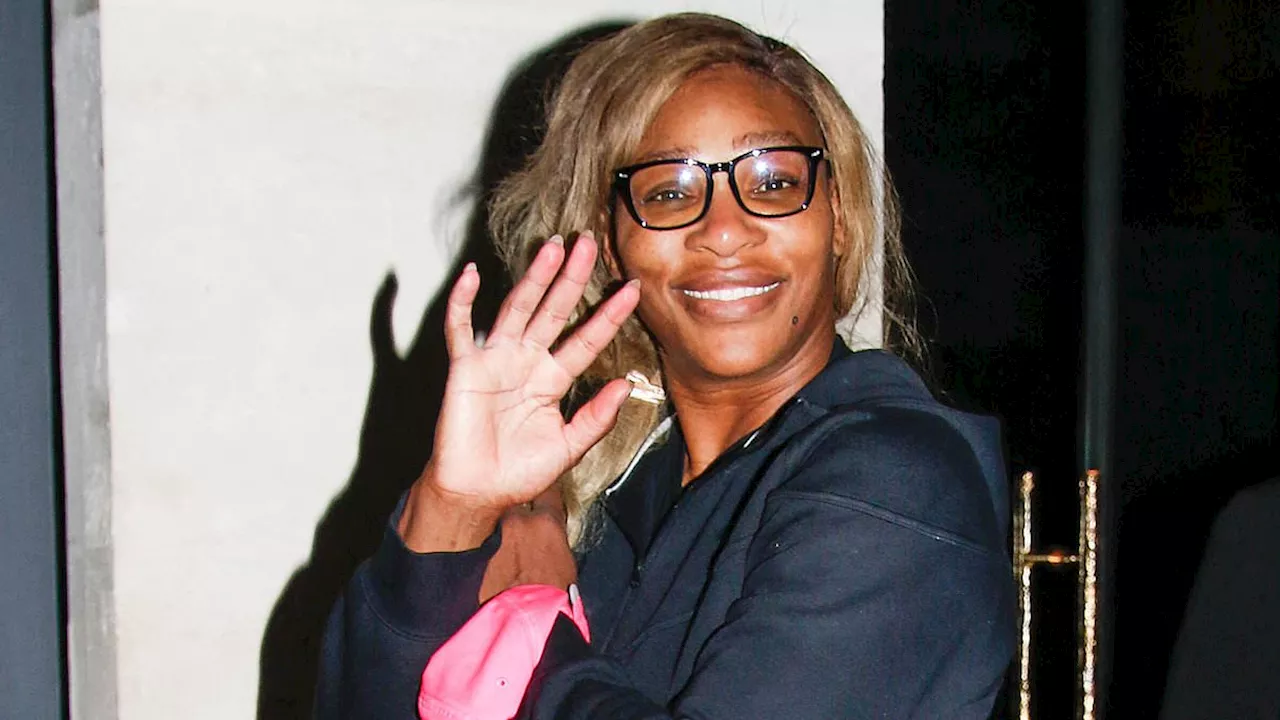 Serena Williams, 42, is almost unrecognizable with no makeup on and prescription glasses as she...