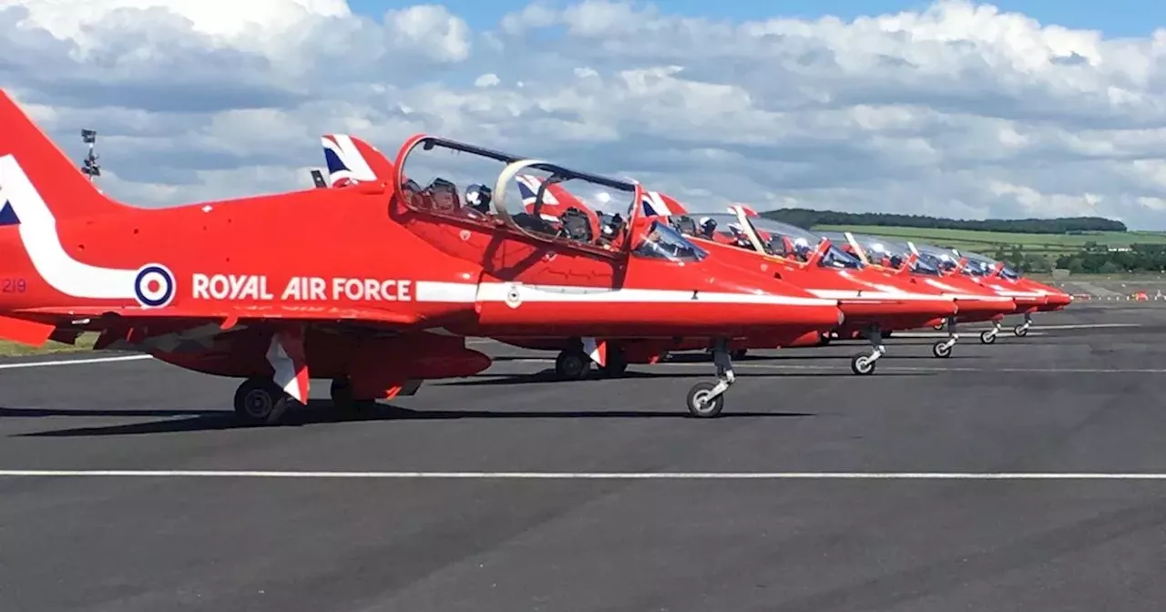 Fans get chance to see RAF Red Arrows as jets use Glasgow Prestwick Airport as base