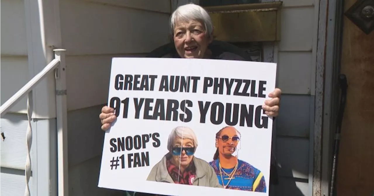 91-year old Saskatoon woman meets her idol Snoop Dogg