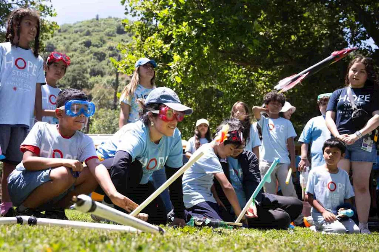 It’s rocket day at Griffith Park for students from a poor part of downtown LA