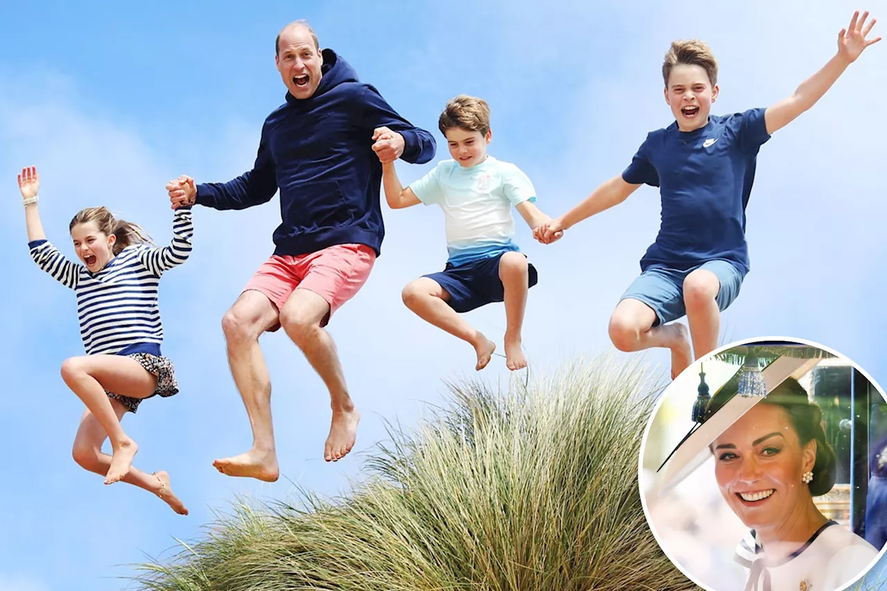 Kate Middleton shares playful new pic of Prince William and their kids for his 42nd birthday