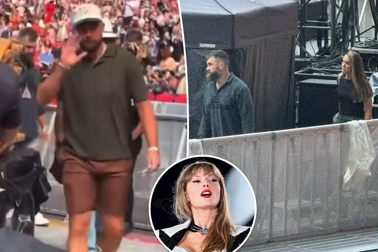 Travis Kelce brings Jason and Kylie to their first Taylor Swift Eras Tour show in London