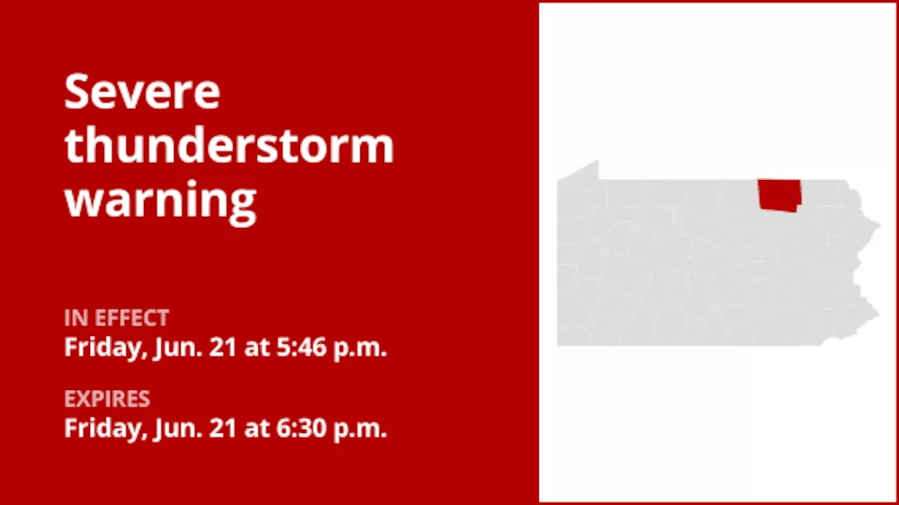 Damaging winds and penny-sized hail expected with thunderstorms to hit Bradford County Friday