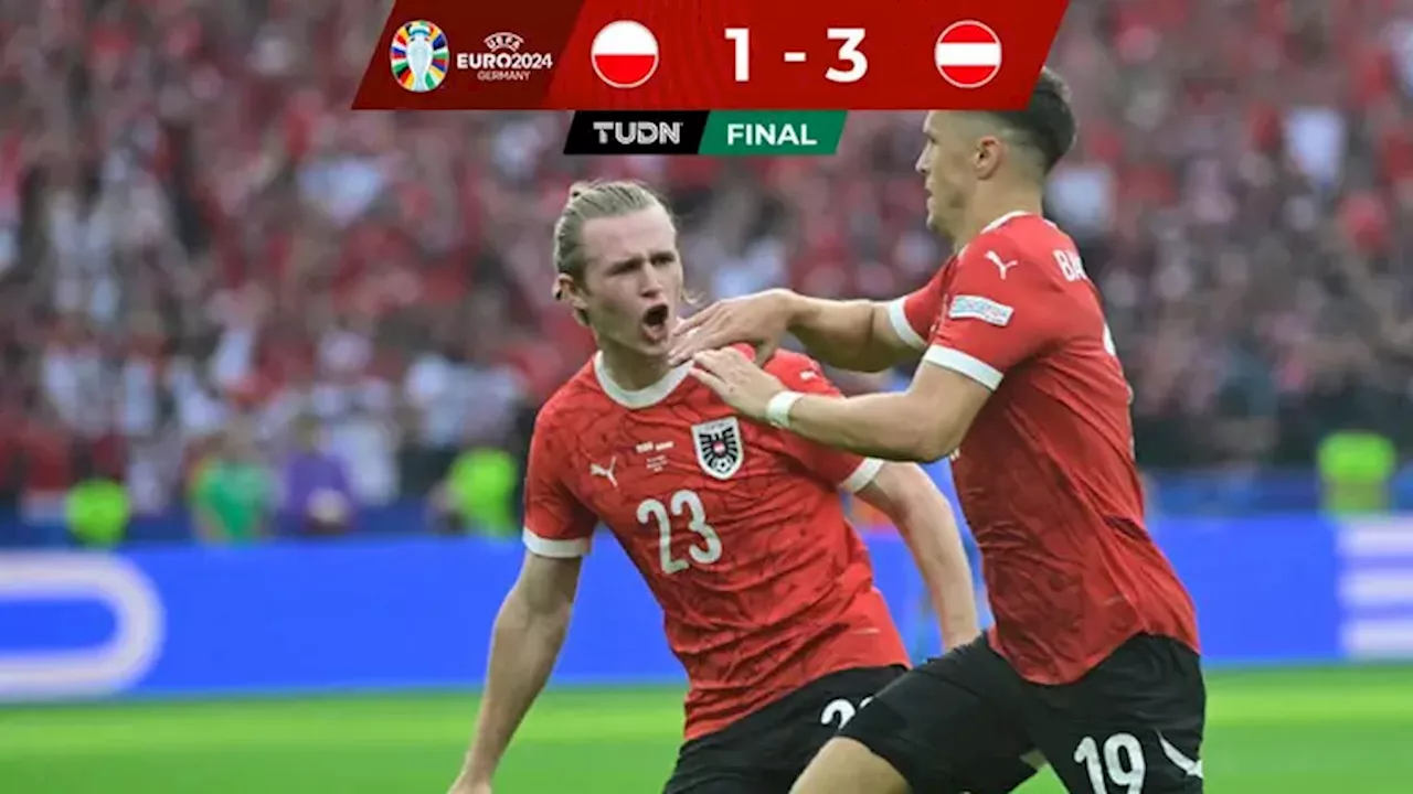 Austria derrota a Polonia y pone a Lewandowski con un pie fuera de la Eurocopa 2024