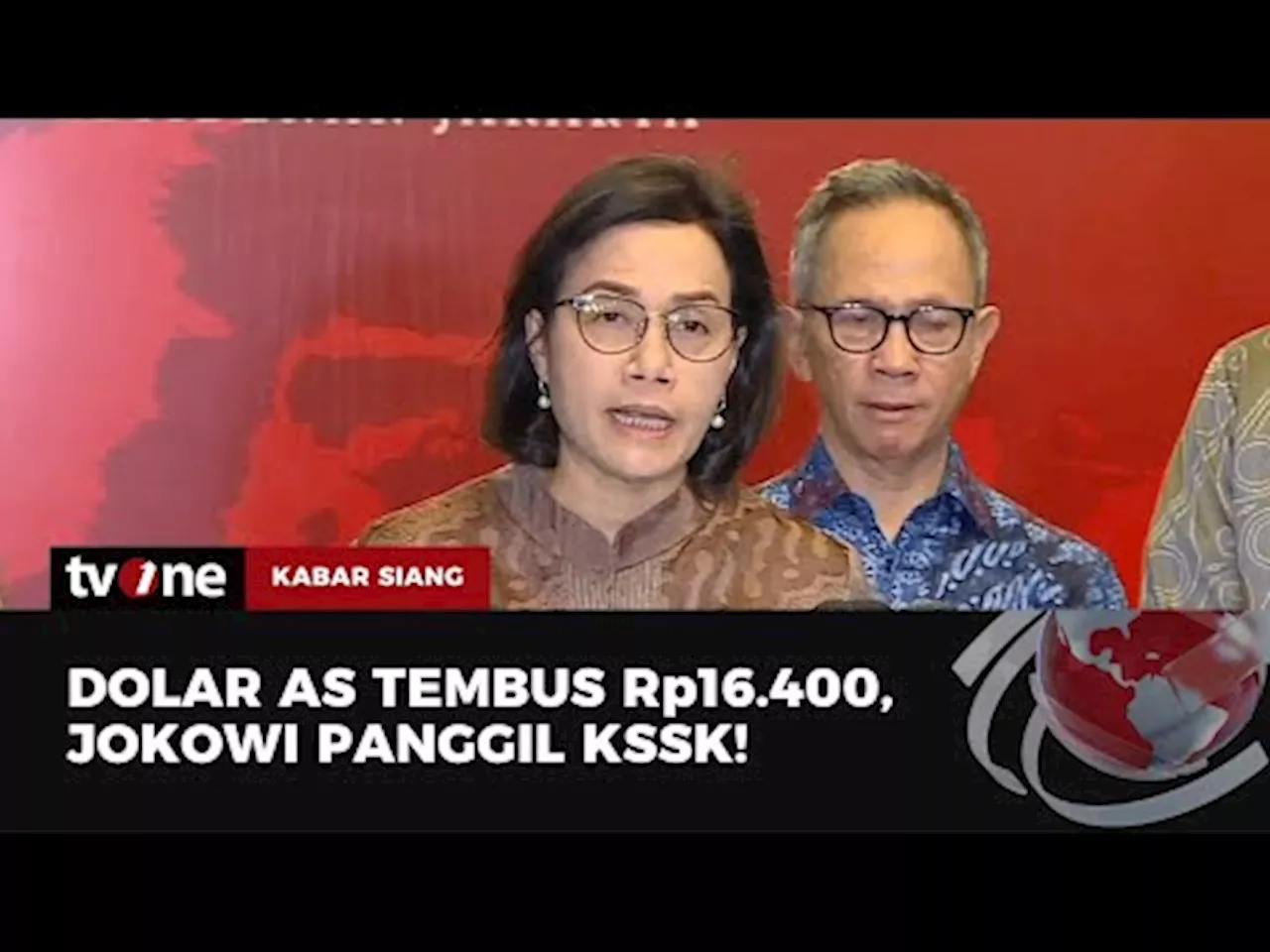 Rupiah Anjlok hingga Rp 16.400 per Dolar AS, Jokowi Panggil Sri Mulyani Cs