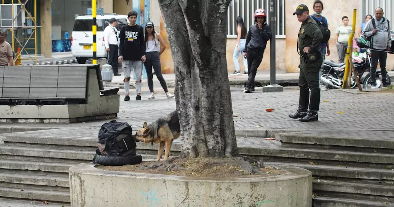 Bolso abandonado en el parque Santander de Bucaramanga causó pánico