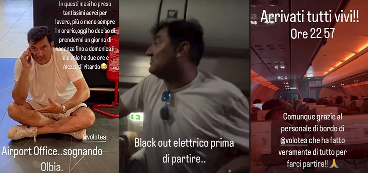 Black out in aereo, la disavventura di Max Giusti